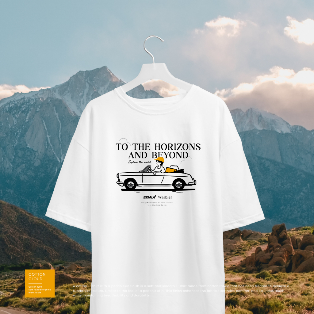 Essala เสื้อยืดคอกลมโอเวอร์ไซส์ ผ้าคอตตอน 100% | Warbler