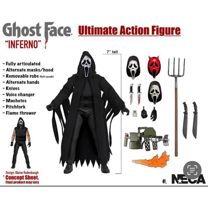 Neca GHOST Face Ultimate INFERNO ชุดผ้า 7” figure 1:10 (cloth)