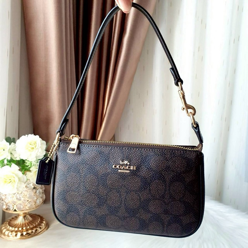 ✅🎀(สด-ผ่อน) CW426 Nolita 19 In Signature Canvas TAN/BROWN / Walnut Black