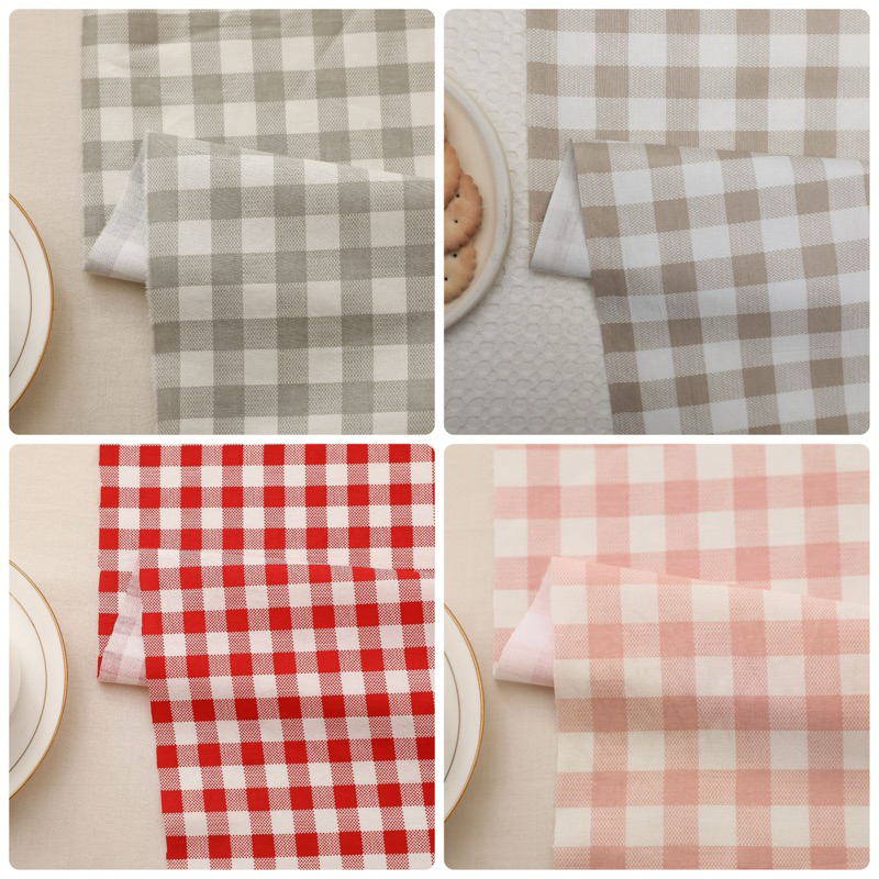 ผ้าแบ่งขาย 1ชิ้น 1/2 เมตร cotton 100% หน้ากว้าง 64“(160cm.) ขนาดตาราง 1 cm. ผ้านำเข้า ลายสวย พร้อมส่ง