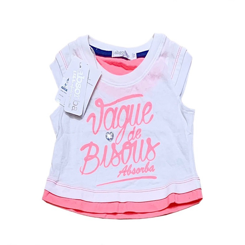 Absorba แอ๊บซอร์บา เสื้อยืด คอตตอน Cotton แนะนำเผื่อ 1 Size ทรงเล็ก สำหรับเด็กอายุ 6เดือน,12เดือน