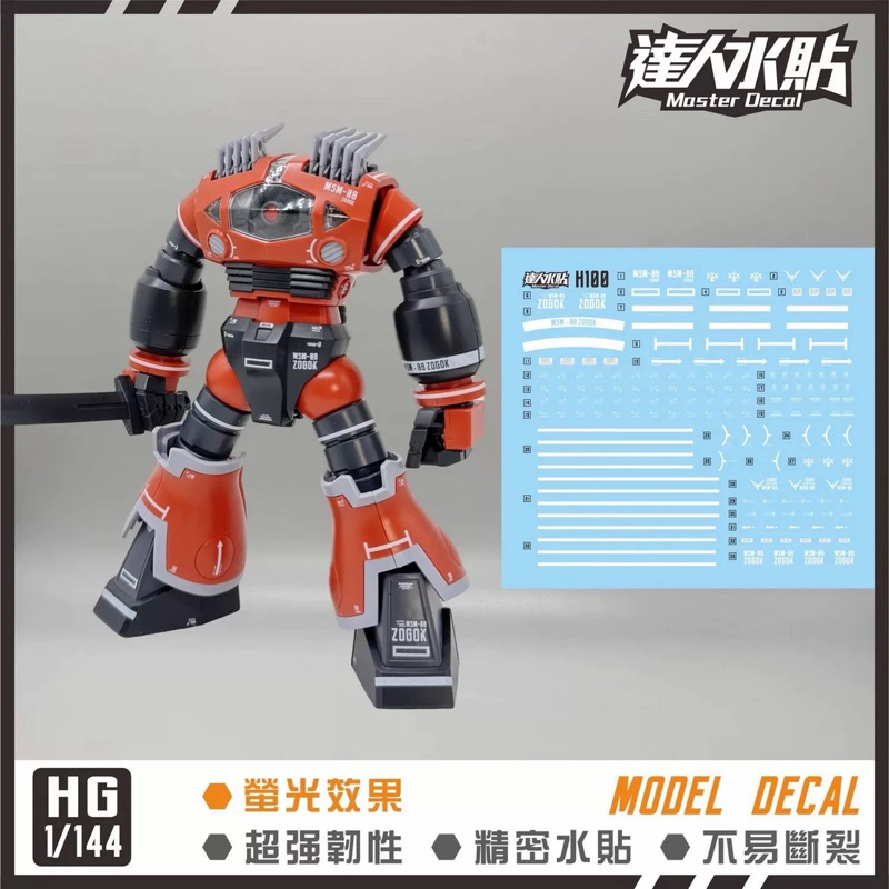 🟧ดีคอลน้ำ DL H 100 DECAL HG 1/144 MSM-08 Zogok (Unicorn Ver.) เรืองแสงแบล็คไลท์