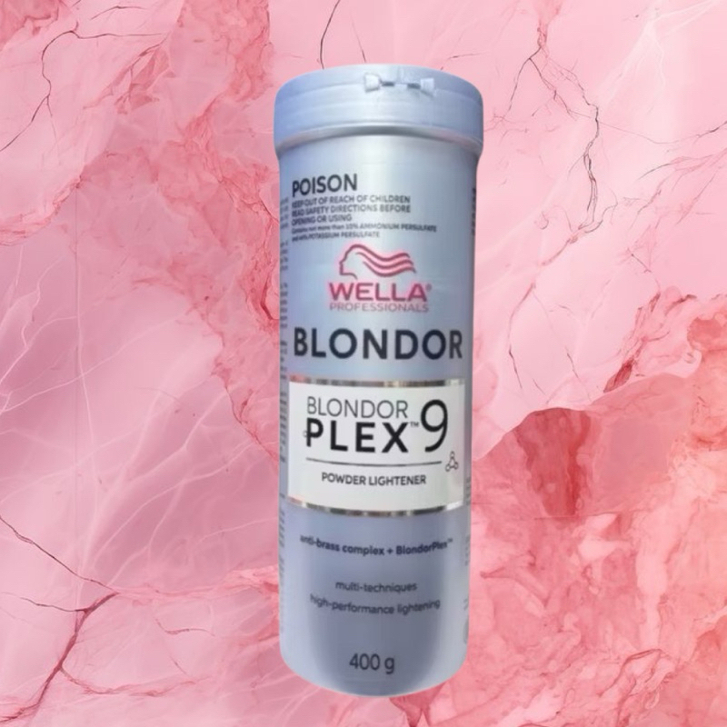 WELLA BLONDOR POWDER LIGHTENER PLEX 9 400 ML.ผลิตภัณฑ์ฟอกสีผม ให้สว่าง ถึง 9 ระดับ พร้อมบำรุงเส้นผม