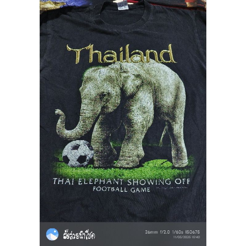 D36❌มีตำหนิ รอบอก44 ยาว28" 🆕งานThailand ช้าง เสื้อยืดมือ2 แบรนด์ วินเทจ การ์ตูน วง ลายมันส์ ราคาถูก 