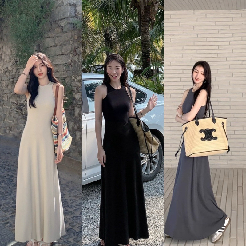 8503# เดรสยาว เนื้อผ้ายืดอย่างดี ทรงสวย TAG:WG.WE 🇰🇷