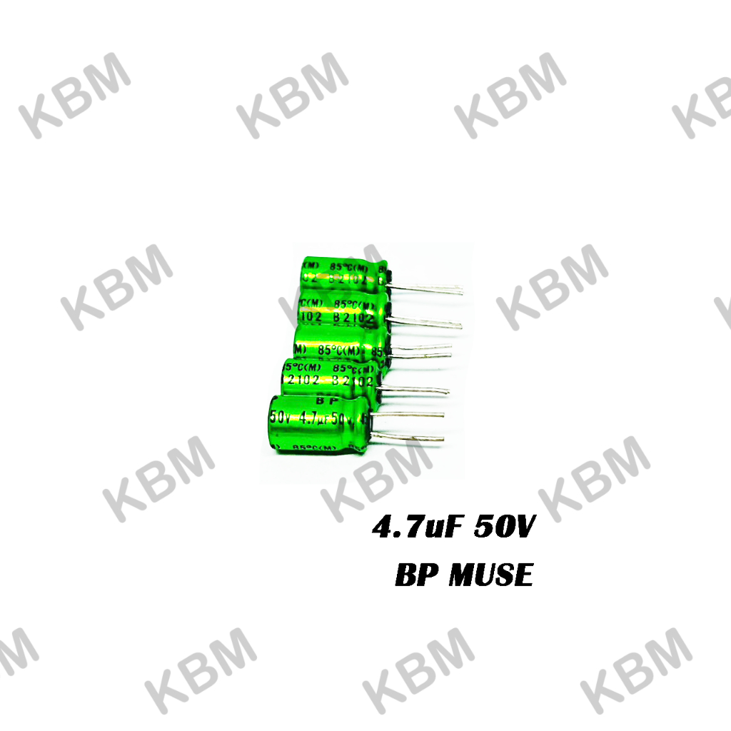 Capacitor (คาปาซิเตอร์) 4.7uF 50V Nichicon BP MUSE green ไม่มีขั้ว