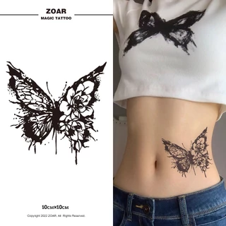 COD🔥 ⚡ส่งจากไทย⚡ แทททู ZOAR🚛L02Magic tattoo ผีเสื้อ สติ๊กเกอร์รอยสัก กันน้ำ รอยสัก ลายสัก 15 วัน สีดำ