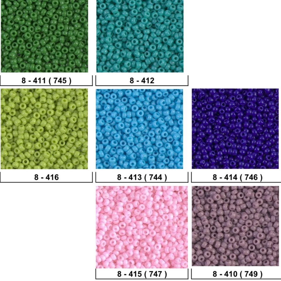 8/0 (3mm) # 410-416 ลูกปัดแก้ว Miyuki เม็ดบีด เม็ดทราย Seed Beads
