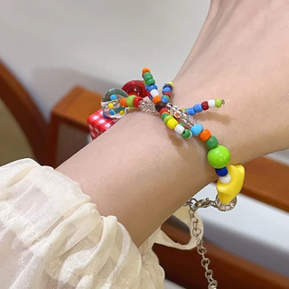 สร้อยข้อมือ เชือกลูกปัด จี้รูปดาว🌟 เชอร์รี่ หลากสี dopamine🌈 สีสันสดใส ส่งเร็ว