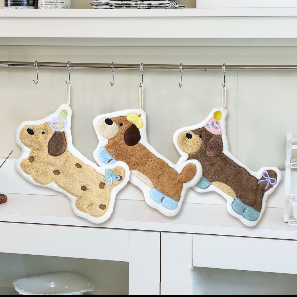 🏷️[Home] ผ้าเช็ดมือ หนานุ่มน้องหมา Dog น่ารัก ลายการ์ตูน ผ้าเช็ดมือนาโน อเนกประสงค์ทำความสะอาด ลายขี้ริ้วน่ารัก