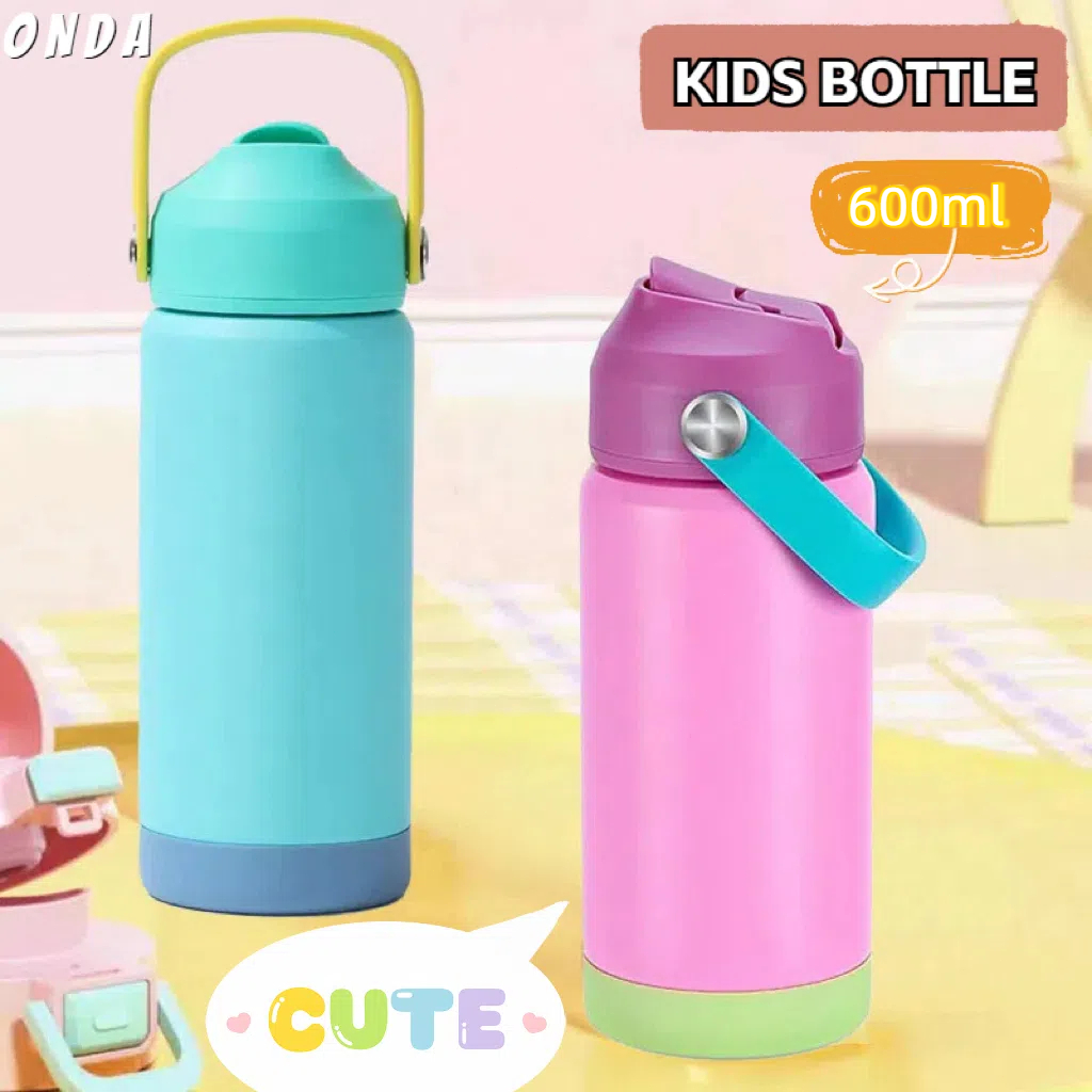 【Onda】ขวดน้ำสแตนเลส 304 แก้วเก็บความเย็น 20oz / 600ml  แก้วเก็บความเย็น มีหลอดดูด สะดวกต่อการพกพา