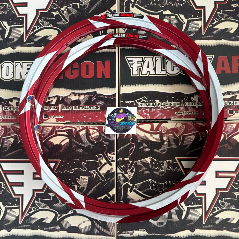 วงล้อ FALCON ARGON ทรงเอ ลายสายฟ้า 1.4หน้า/หลัง ขอบ17 มอเตอร์- Motorcycle