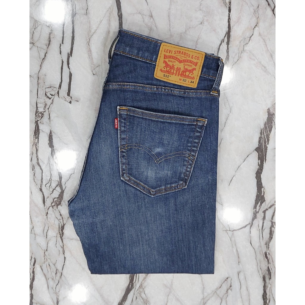 กางเกงยีนส์ มือสอง for ลีวาย 511 ขาเดฟ ซิป เอว32 ยาว32.7 MADE IN BANGLADESH ผ้ายืดCOTTON87% (SL14)