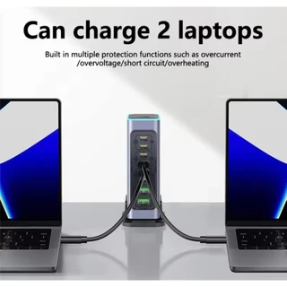 F8L 660W GaN Charger PD100 แฟลชชาร์จแท็บเล็ตโทรศัพท์มือถือเดสก์ท็อป 8 พอร์ต Multi-Charging Station