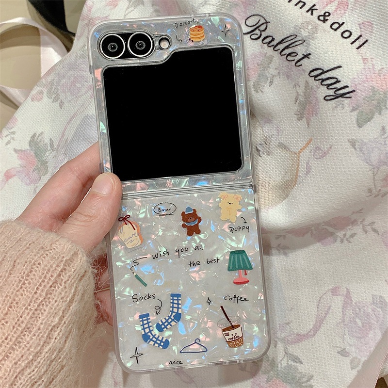 พร้อมส่งจากไทย ! เคสฟลิปหินอ่อนลายการ์ตูนแสนมินิมอล พร้อมสายคล้องมือ (2034) for Samsung Galaxy Z Flip6 Flip5 Flip4 Flip3 ราคา ถูกที่สุด ดีลบีเคเค แกลเลอรีภาพที่ 6