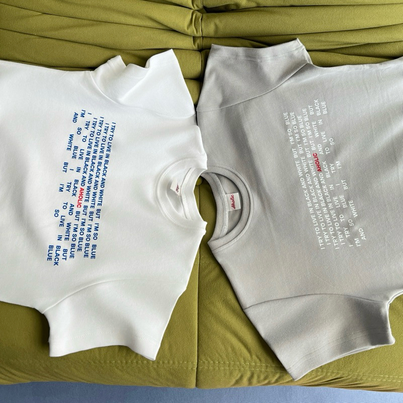AHOLICBKK | เสื้อทรง BABY TEE MOOD BLUE