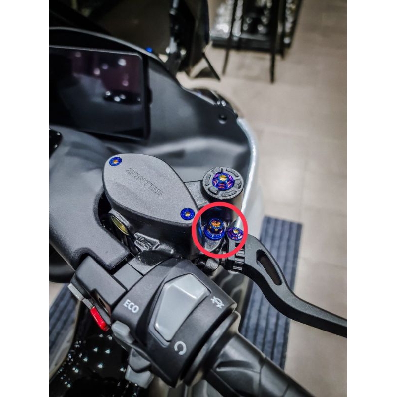 𝗭𝗢𝗡𝗧𝗘𝗦 สลักเบรค(เจาะดอกไม้)(สลักเบรค 1 คู่ + เมีย 2 ตัว+แหวนมิเนียม 1 ตัว) ใส่รุ่นรถในรูปด้านบนเท่านั้น