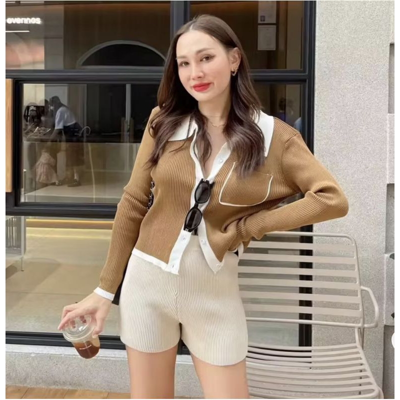 LOONNY STORE ♡⸝⸝❤️[มือ2] คาร์ดิแกน รุ่น Yejin Cardigan สีน้ำตาล