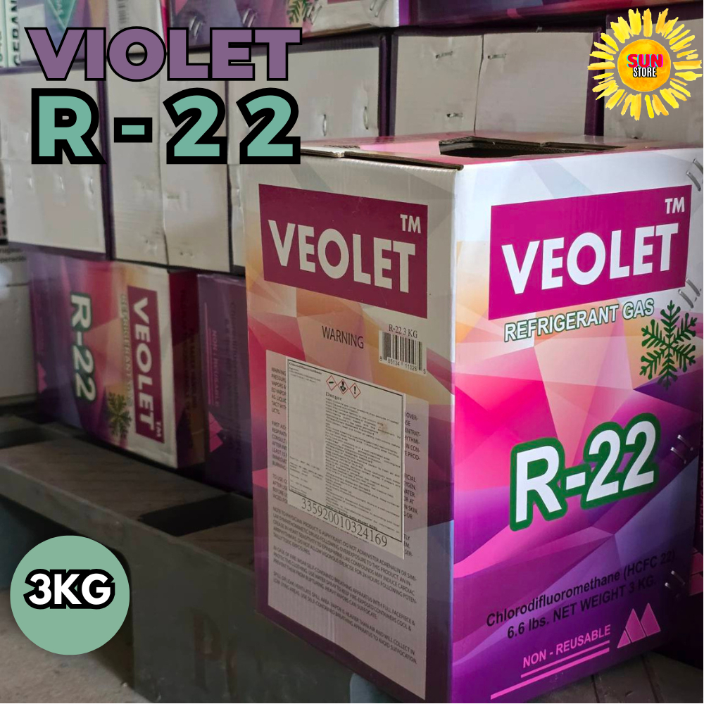 น้ำยาแอร์ R-22 ยี่ห้อ Veolet บรรจุน้ำยา3kg มาตรฐานเบอร์1ของจีน