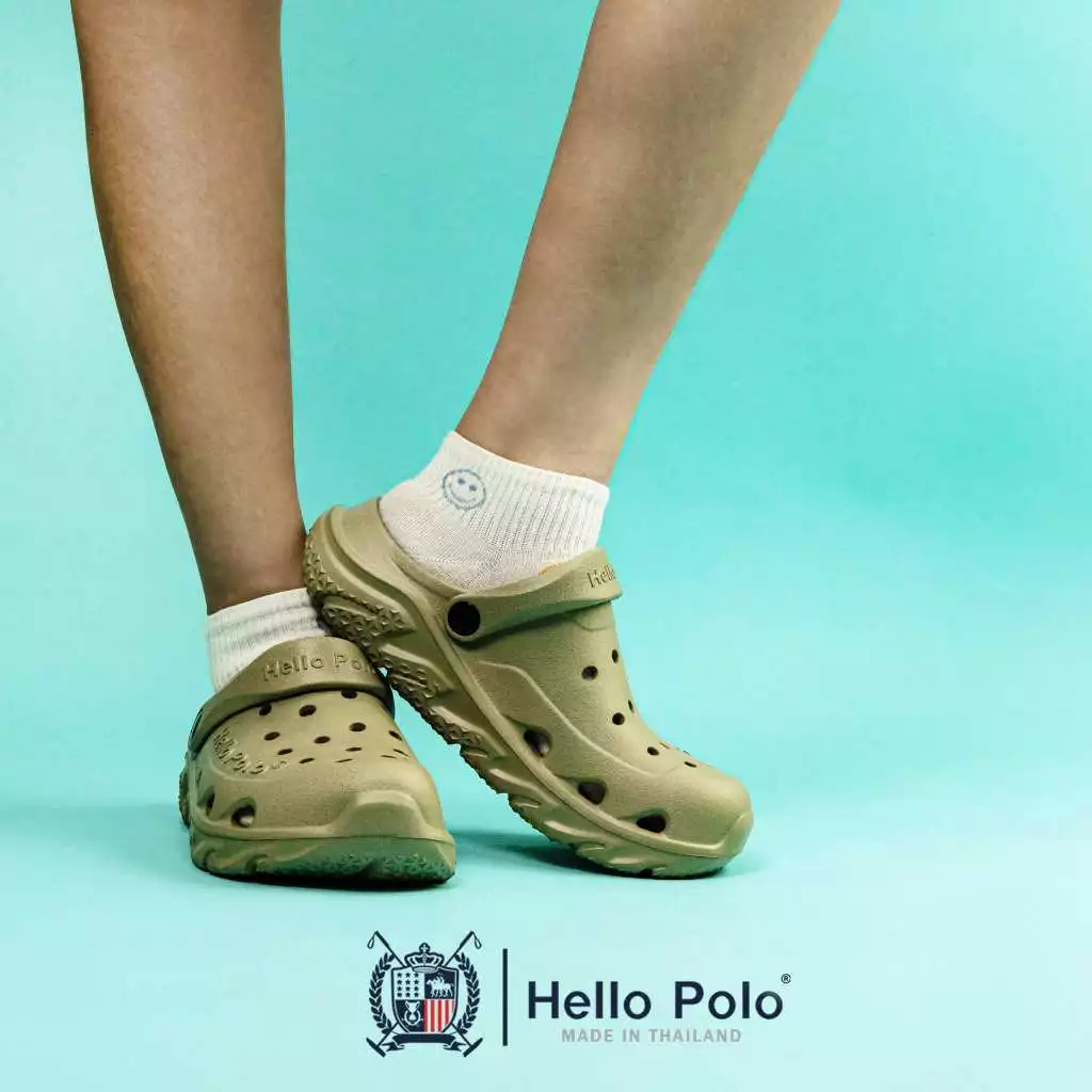 Hello Polo รองเท้าแตะหัวโต รองเท้ารัดส้น พื้นนิ่ม แฟชั่นผู้หญิง EVA น้ำหนักเบา สามารถตกแต่งติดตัวการ์ตูนได้ รุ่น HP8055