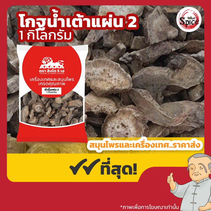 โกฐน้ำเต้า แผ่น เบอร์ 2 (ตั๋วอึ้ง) 大黄 ขนาด 1 กิโลกรัม