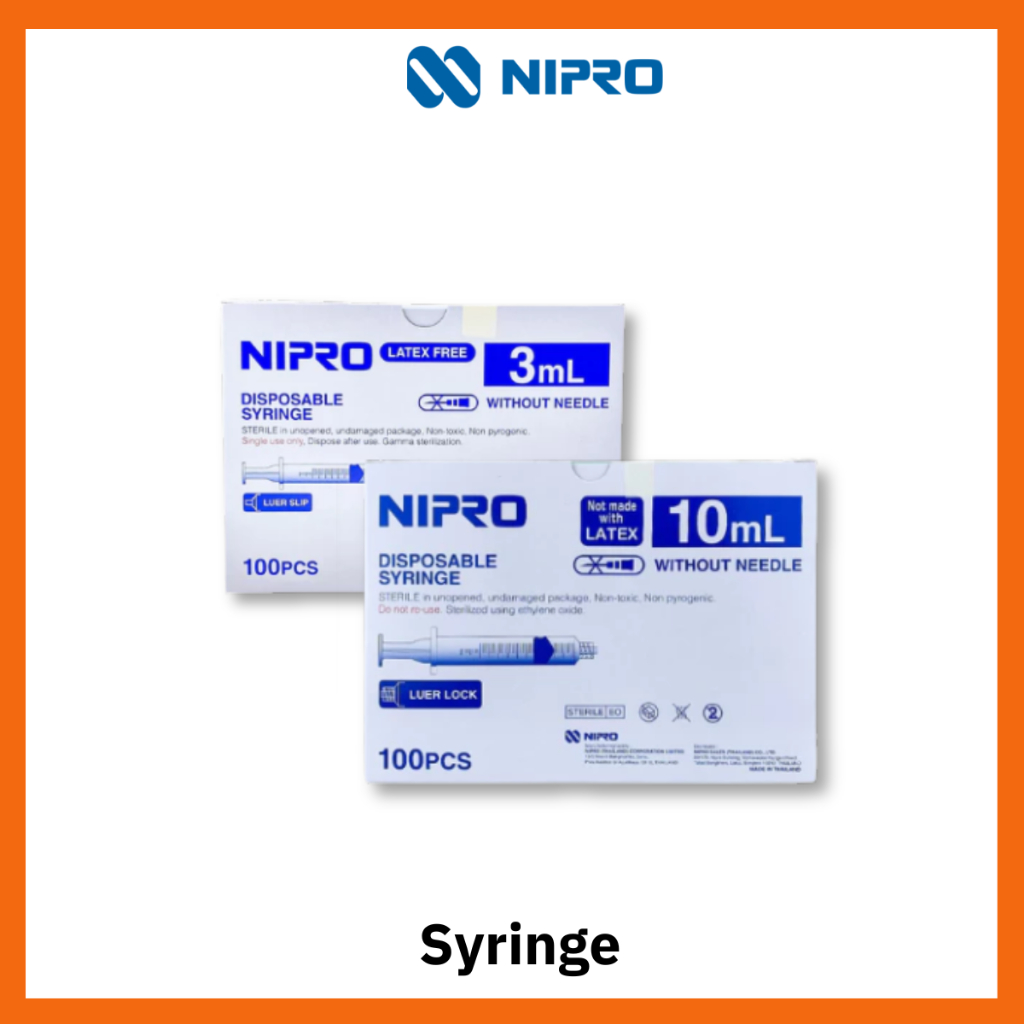 Nipro ไซริ้งค์พลาสติก นิปโปร 1ml/3ml/5ml/10ml/20ml จำหน่ายต่อกล่อง สามารถเลือกได้ Luer Slip [ธรรมดา], Luer Lock