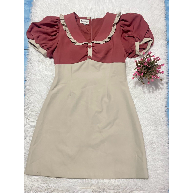 ชุดเดรสงานป้ายvalleygirlมือ2สภาพนางฟ้าSizeXL