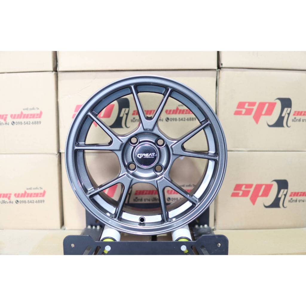 ล้อแม็ก ลาย TC005/TG005  ขนาด 15X7.0 4 รู 100  ออฟ 38 สีกันเงา  GLOSS GUN ( 4 วง)