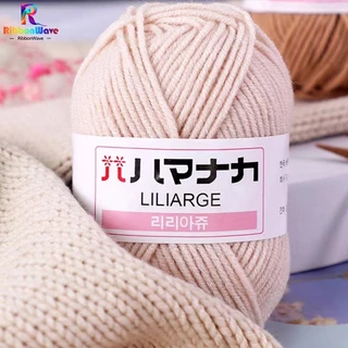 ไหมพรมถัก สำหรับถักตุ๊กตาโครเชต์ สีสดใส 4ply 25g ไหมพรมคอตตอนนม