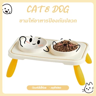 【CAT&DOG】 ชามแมวกันมด ชามอาหารแมว ชามแมว 2 ชาม ชามหมา การออกแบบชามคู่ ใช่ได้ตั้งกินและดื่ม