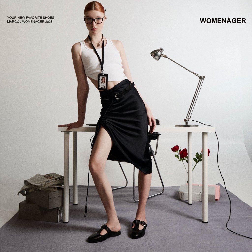 womenager - Margo Black รองเท้าแตะคัทชูเปิดส้น สวมใส่ง่าย