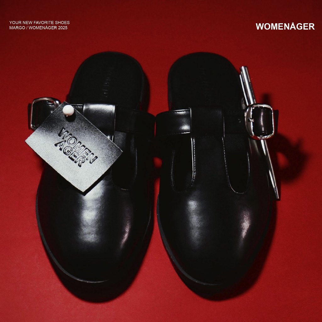 womenager - Margo Black รองเท้าแตะคัทชูเปิดส้น สวมใส่ง่าย