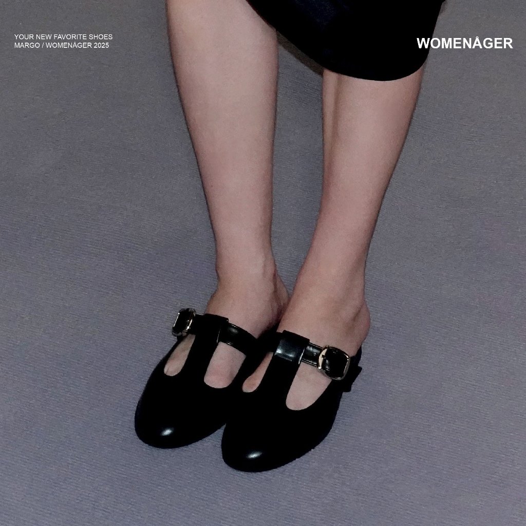 womenager - Margo Black รองเท้าแตะคัทชูเปิดส้น สวมใส่ง่าย