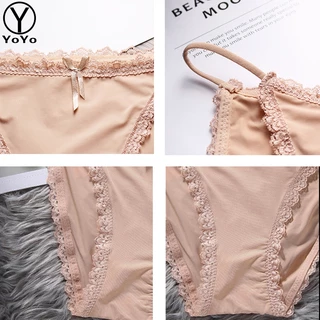 YOYO กางเกงในหญิง sexy สายเดี่ยว แต่งโบว์น่ารัก ขอบลูกไม้ เนื้อนิ่ม ใส่สบาย ระบายอากาศ แถมเซ็กซี่ อีกต่างหาก รุ่น0920
