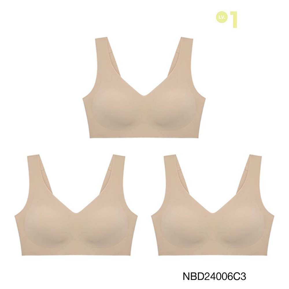 Sabina เสื้อชั้นใน (Set 3 ชิ้น) [Online Exclusive] Perfect Bra ไร้โครง รหัส NBD24006C3 - สีเนื้อเข้ม