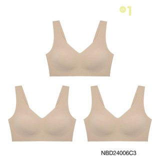 Sabina เสื้อชั้นใน (Set 3 ชิ้น) [Online Exclusive] Perfect Bra ไร้โครง รหัส NBD24006C3 - สีเนื้อเข้ม