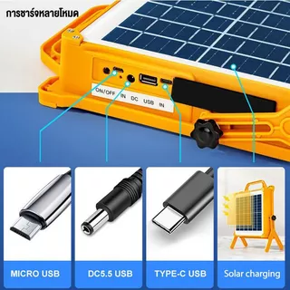 ไฟโซล่าเซลล์ 20000W สปอตไลท์พกพา โซล่าเซลล์ โซล่าเซลล์USB ไฟฉุกเฉินในบ้านกันน้ำ สว่างมาก ไฟพกพาอเนกประสง