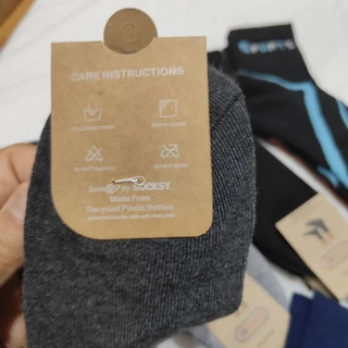 ถุงเท้าใสทำงาน ข้อกลาง ป้าย(socksy) สีดำ คละสี คละลาย สีเทาเข้ม สีเทาอ่อฟรีไซส์ช12 คู่ 6 คู่