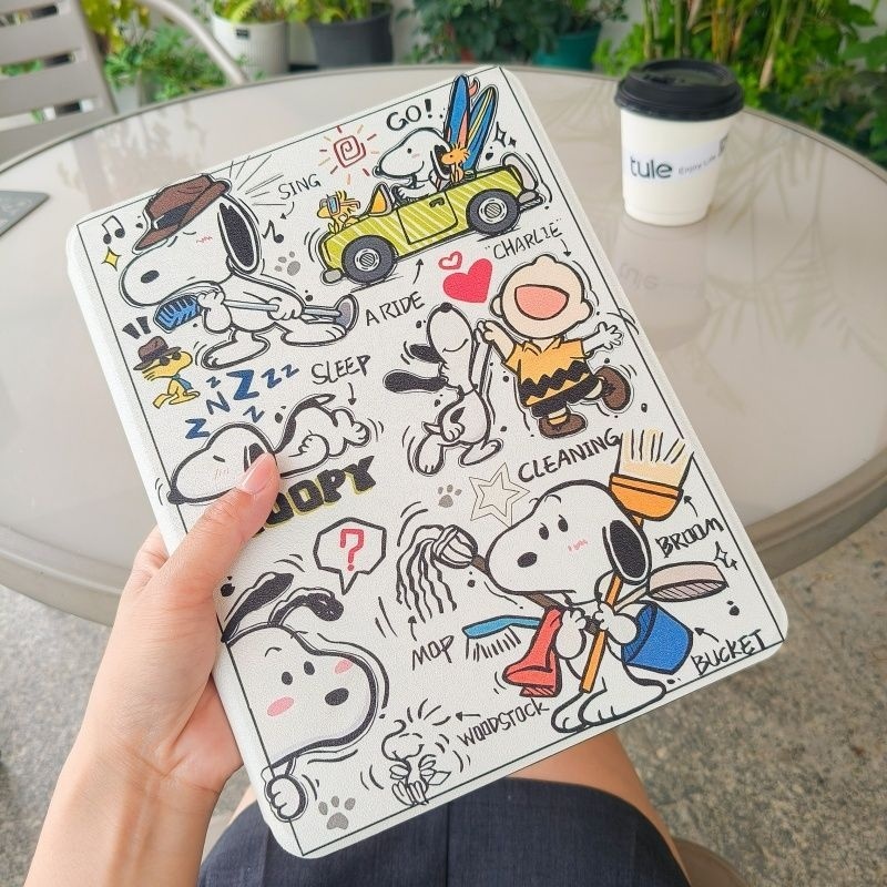 🚀จัดส่งจากกรุงเทพฯ🚀เคสipad การหมุน360องศา Snoopy Gen12/11 Pro13 Air7/6 11 Gen9 Air5 การ์ตูน เคสไอแพด