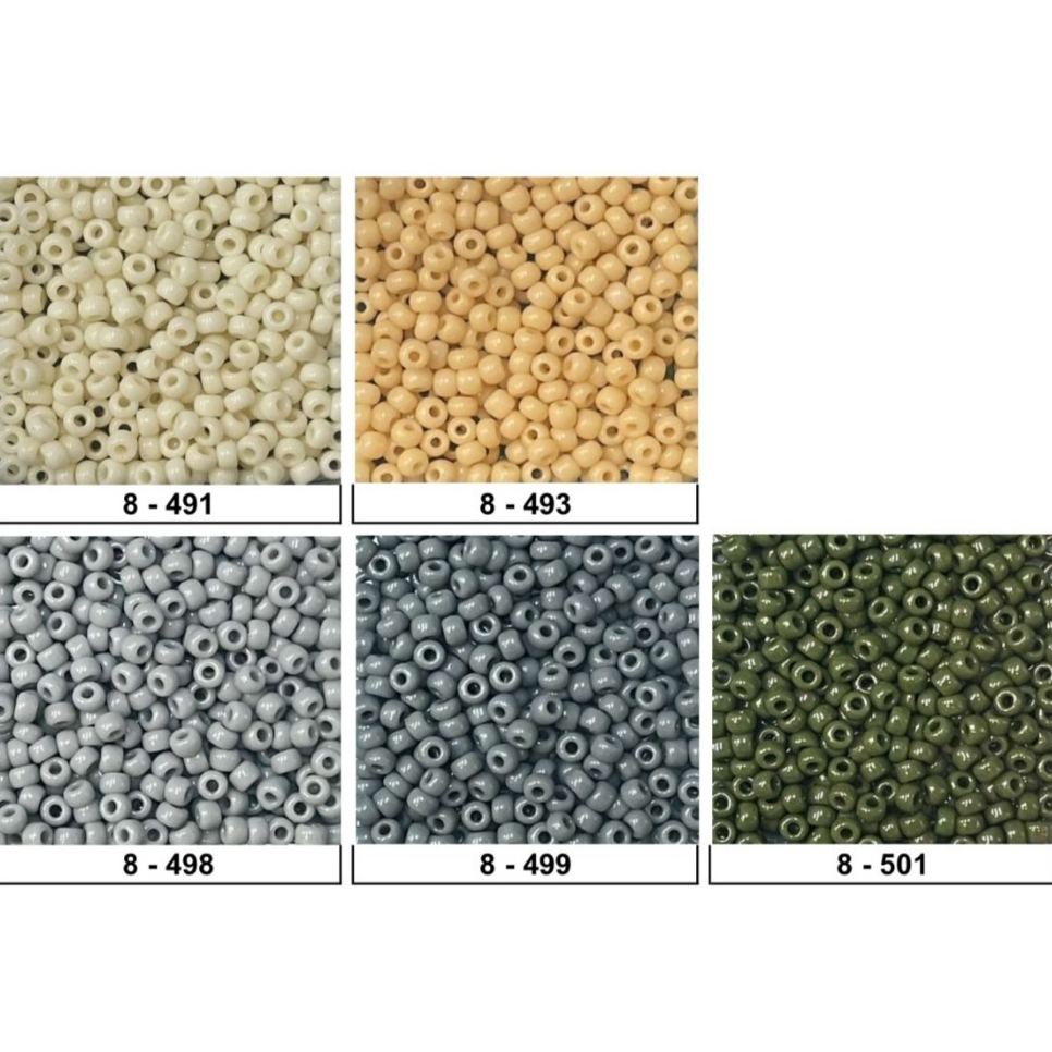8/0 (3mm) # 491-501 ลูกปัดแก้ว Miyuki เม็ดบีด เม็ดทราย Seed Beads