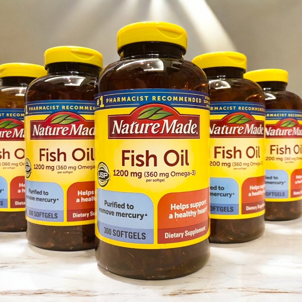 🔥🔥Exp.01/2028 (300 เม็ด) Nature Made Fish Oil 1200 mg (360 mg Omega-3)