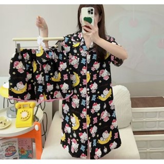 ชุดนอนกระโปรงไหมเกาหลีพรีเมี่ยมป้ายY+กางเกง อก43