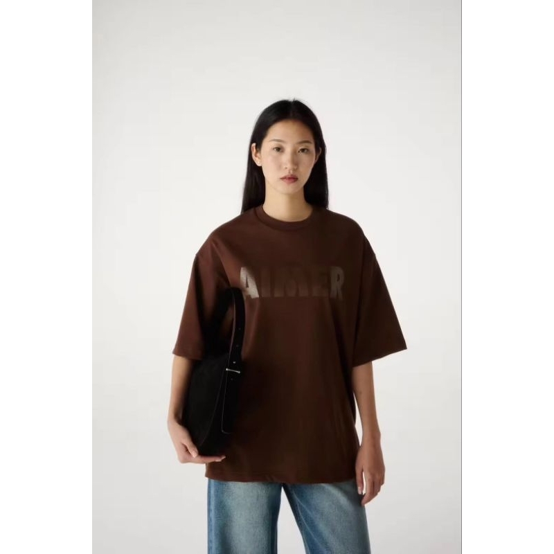เสื้อ AIMER - AIMER Logo T-shirt Tone on Tone เสื้อยืดโอเวอร์ไซส์ สกรีนลาย ของแท้💯