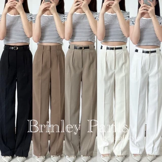 (รุ่นใหม่) Brinley Pants กางเกงขากระบอก ดีเทลตะขอหน้า ดีไซน์เก๋ ผ้าลิลลี่ ยาว42-43