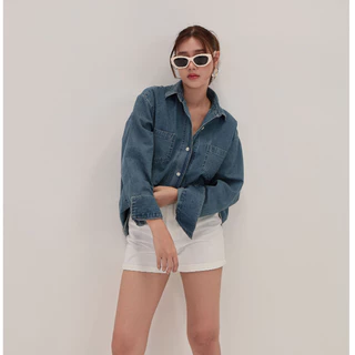 เสื้อเชิ้ตยีนส์ Nammon Jeans C40-C41ผ้ายีนส์ญี่ปุ่นแขนยาว 2 กระเป๋าหน้า Unisex