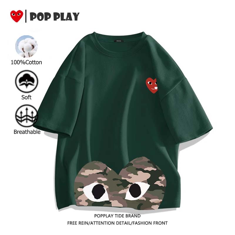 เสื้อยืด Play 100% cotton เสื้อยืดผู้หญิงผู้ชาย ลายพิมพ์การ์ตูนน่ารัก ตัดเย็บดี ระบายอากาศได้ (ส่งเร็ว จัดส่งจากไทย)