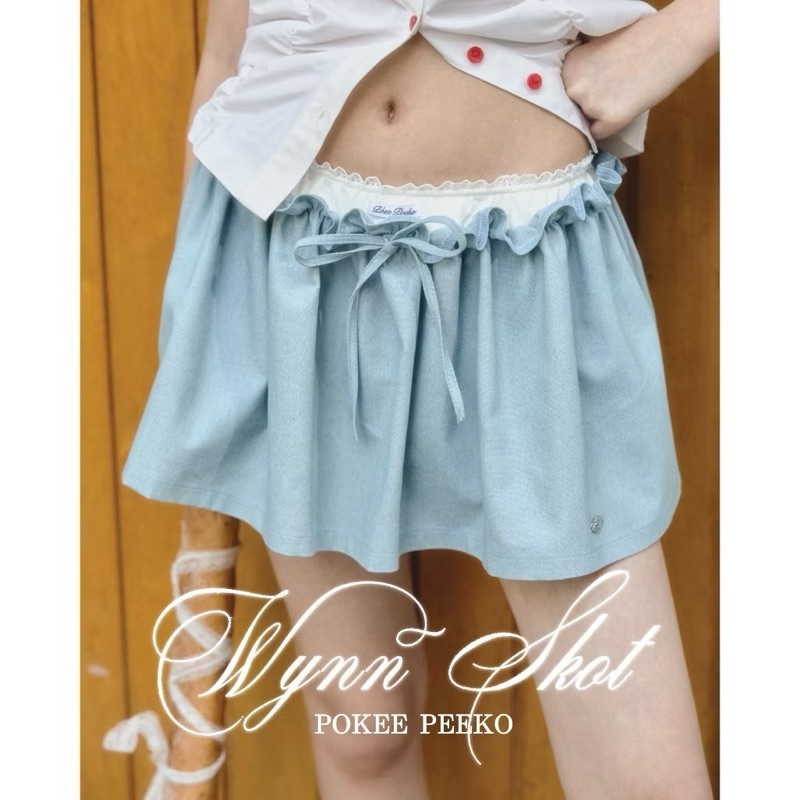 (ของใหม่) กระโปรงกางเกง Wynn Skot สี Jeans Size L - POKEE PEEKO