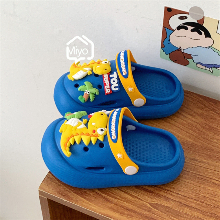 รองเท้าแตะหัวโตแบบสวม/รองเท้าแตะแฟชั่นเด็ก พร้อมจิบิไดโนเสาร์ น่ารักๆ น้ำหนักเบาพื้นนุ่มใส่สบายและมียางกันลื่น - รูปที่ 5