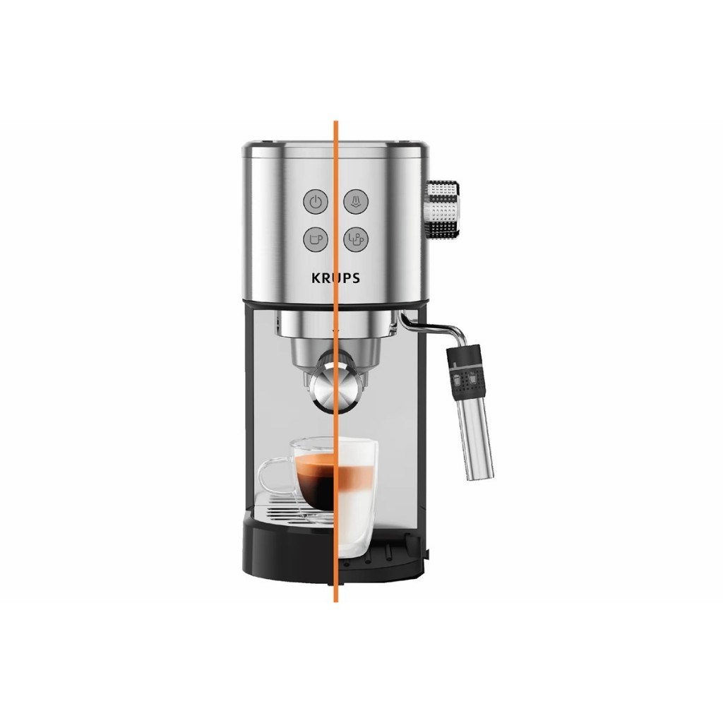 Tefal KRUPS เครื่องชงกาแฟเอสเปรสโซ รุ่น Virtuoso XP444C10 แรงดัน 15บาร์ ระบบThermoblock หัวตีฟองนมและอุ่นได้
