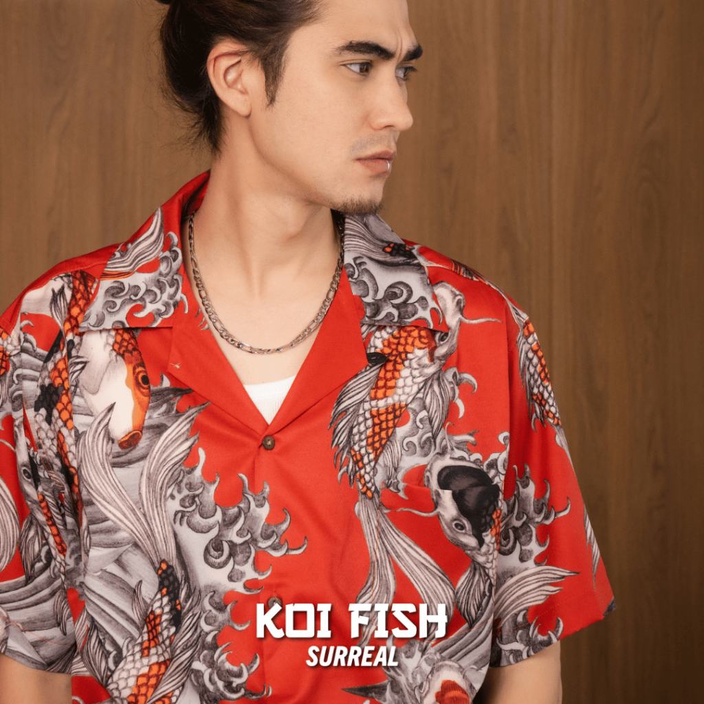 Surreal เสื้อฮาวาย ลาย KOI Fish ราคา ถูกที่สุด ดีลบีเคเค แกลเลอรีภาพที่ 4